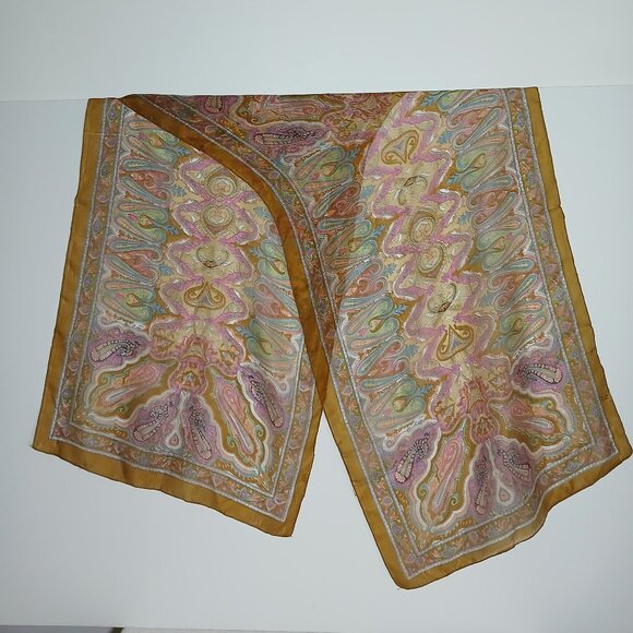 Scarf (NEW) - 100% Sheer Silk; Made in India. - Picture 2 of 3